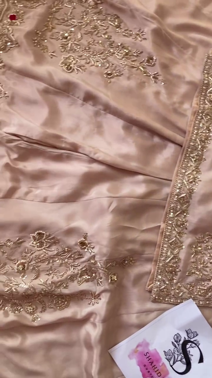 Modern Mauve Pre-Draped Saree Set with Heavily Embroidered Jacket and Coordinating Waist Belt