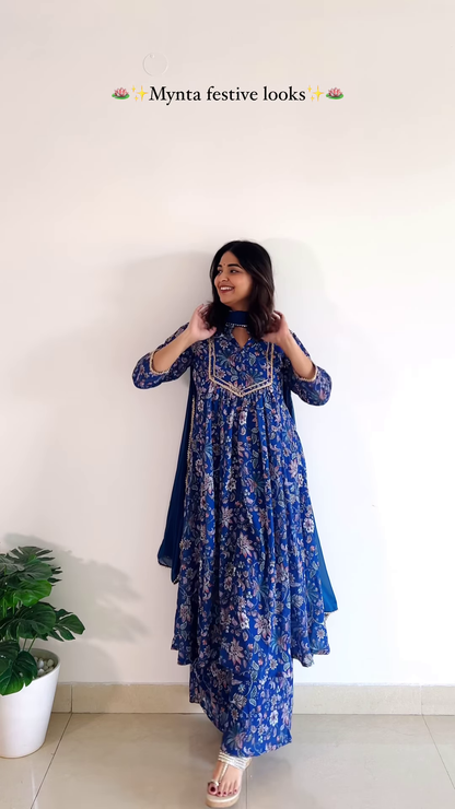 Deep Royal Purple Silk Suit with Ornate Gold Zari Embroidery and Straight Pants - Elegant Party Wear