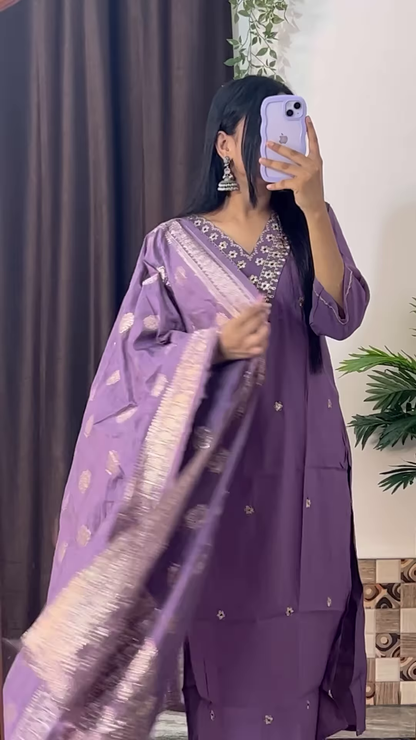 Elegant Dark Teal Green Kurta with White Floral Embroidery and Printed Organza Dupatta - Chic Ethnic Set
