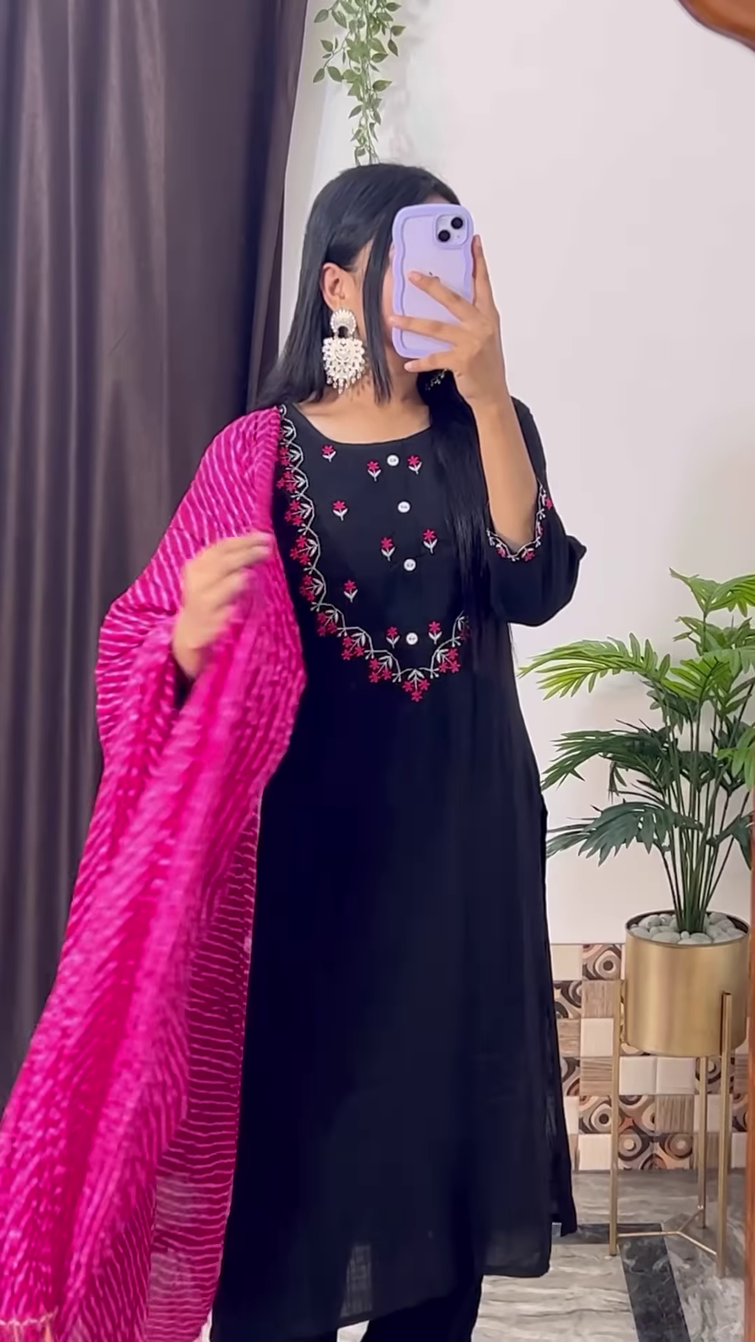 Elegant Dark Teal Green Kurta with White Floral Embroidery and Printed Organza Dupatta - Chic Ethnic Set