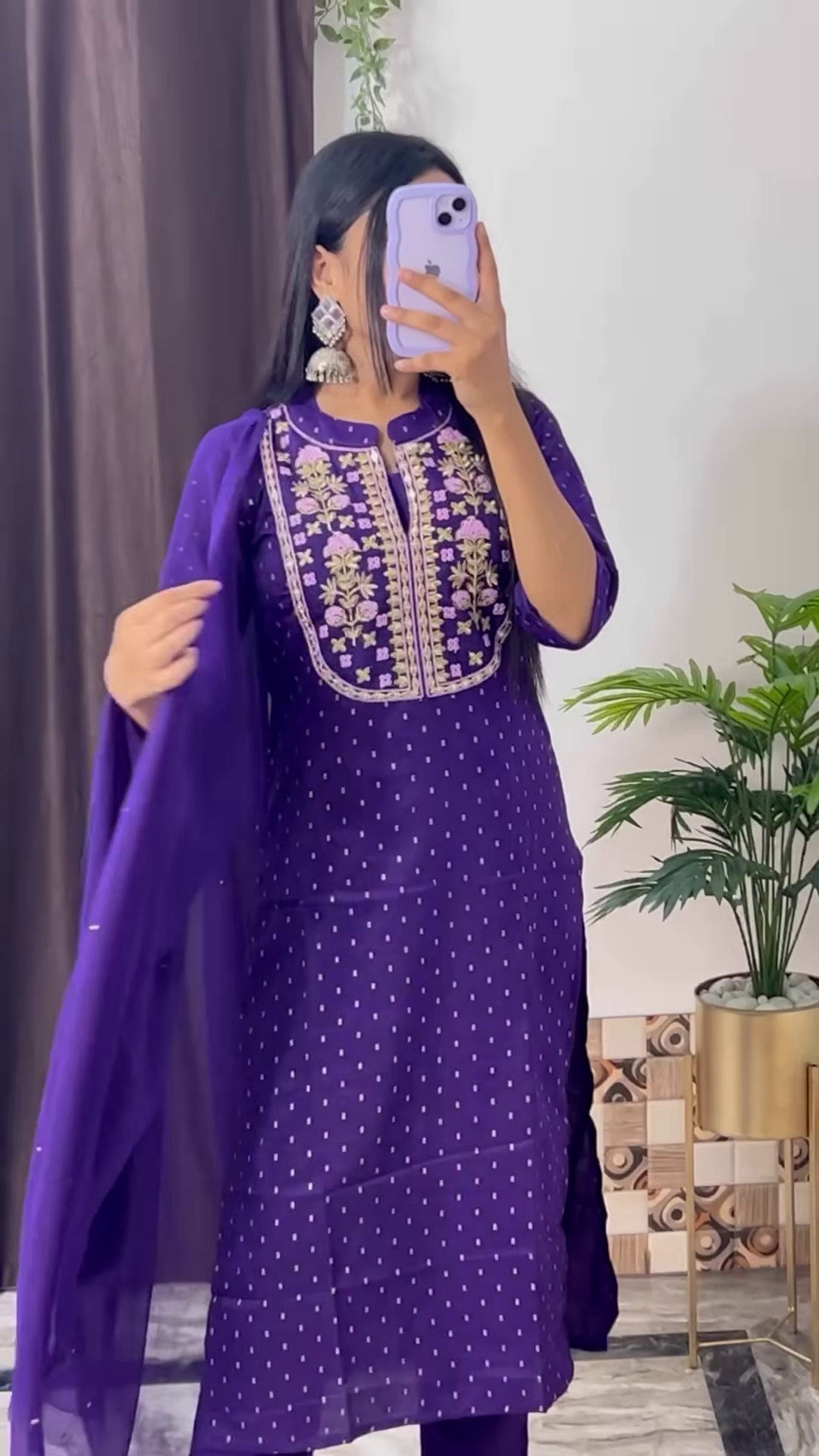 Elegant Dark Teal Green Kurta with White Floral Embroidery and Printed Organza Dupatta - Chic Ethnic Set