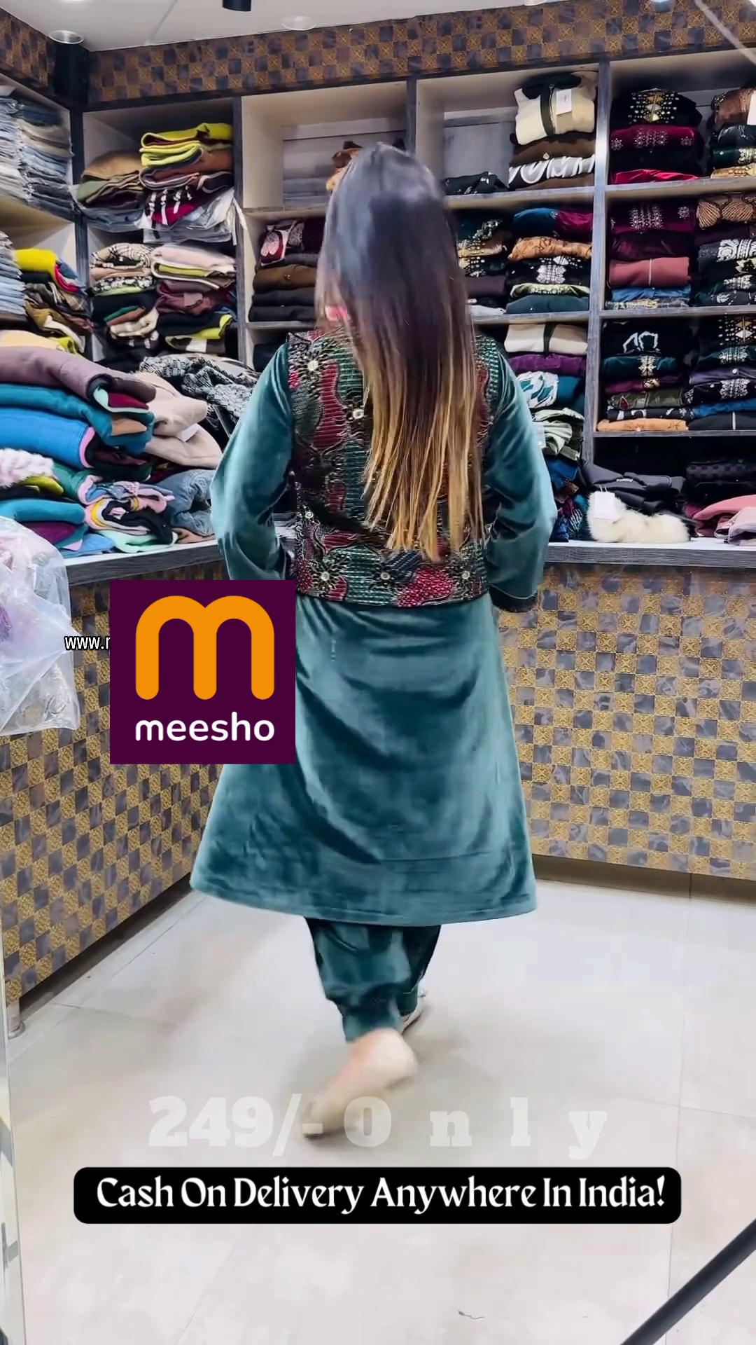 Deep Emerald Green Velvet Suit Set with Multi-Color Embroidered Koti Jacket – Premium Winter Festive Wear
