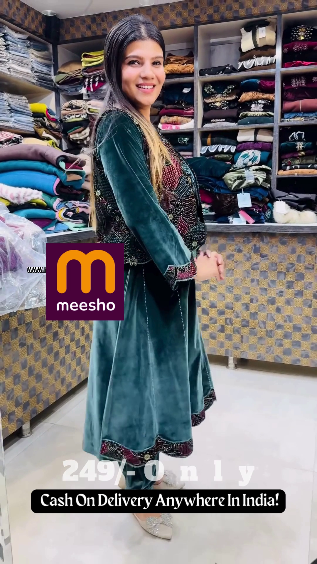 Deep Emerald Green Velvet Suit Set with Multi-Color Embroidered Koti Jacket – Premium Winter Festive Wear