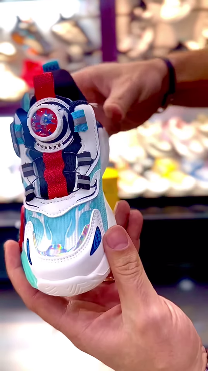 Light-Up 3D Car Design Kids’ Sneakers with Multi-Color LED Lights and Advanced Dial-Up Lacing System