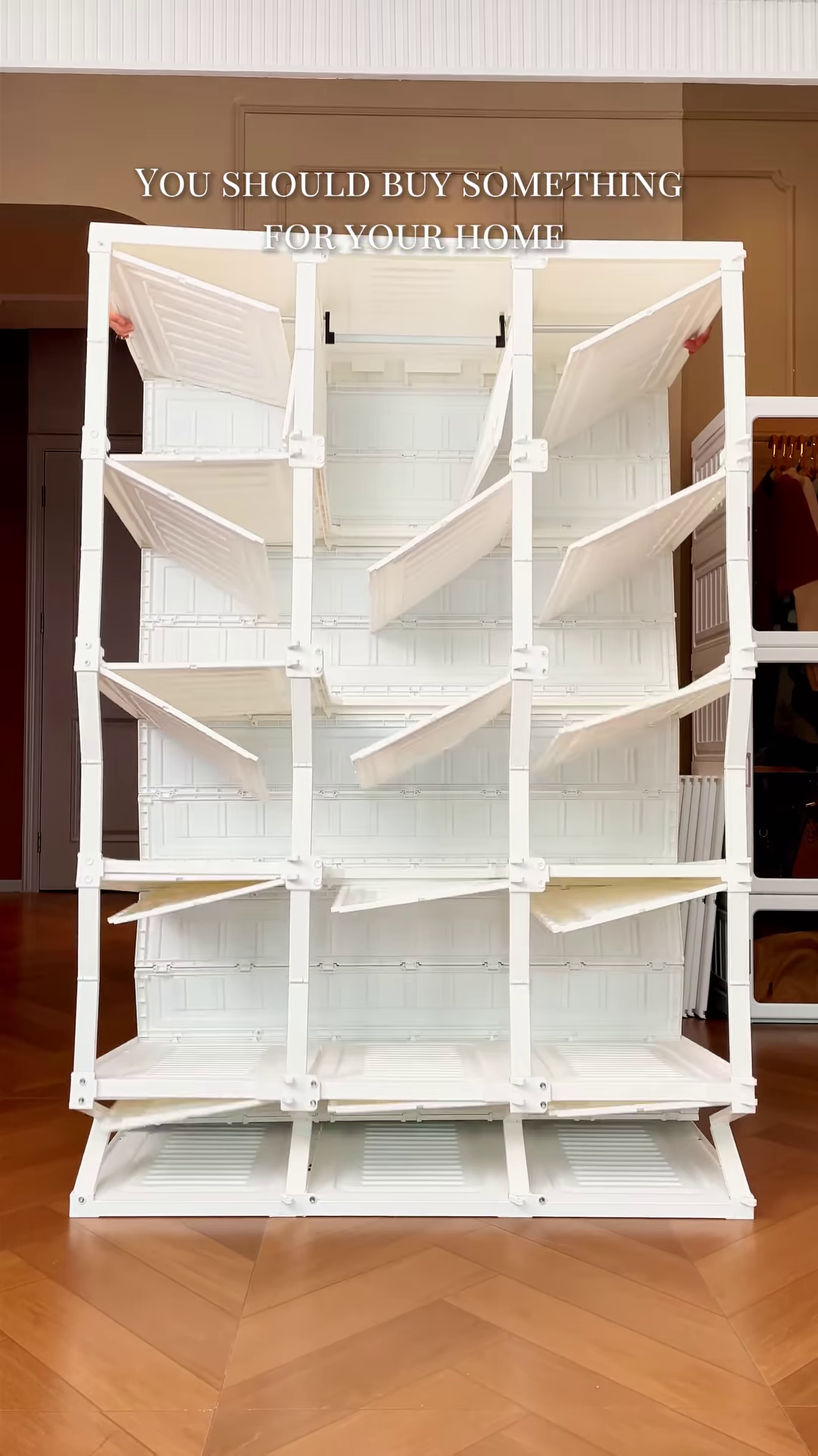 Multi-Level Modular Transparent Home Storage Organizer - Large Capacity Portable Wardrobe Cabinet