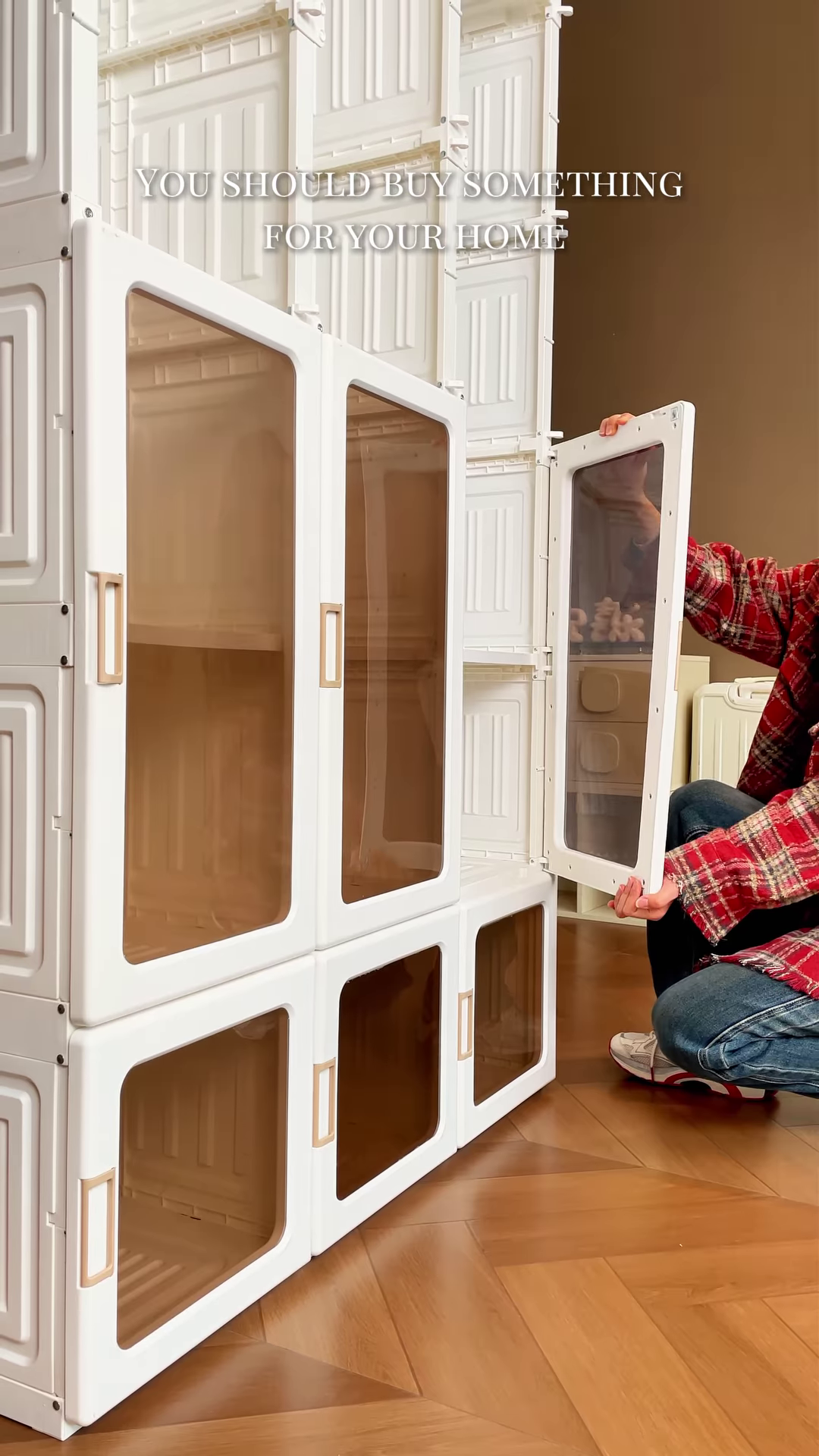 Multi-Level Modular Transparent Home Storage Organizer - Large Capacity Portable Wardrobe Cabinet