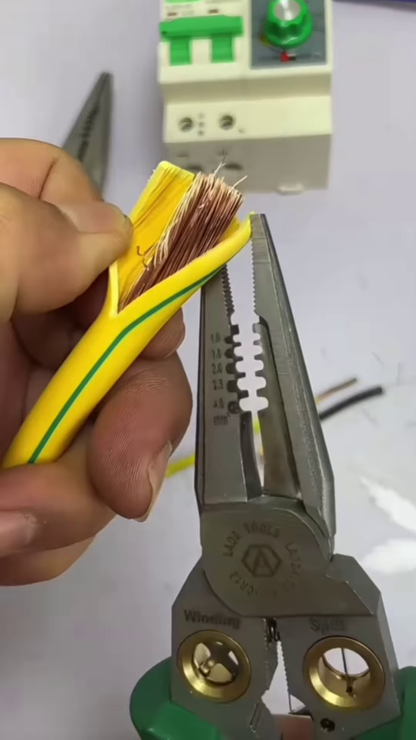 Professional 9-in-1 Multifunctional Needle Nose Pliers - Heavy-Duty Electrical Wire Stripper and Crimper