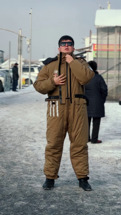 Premium Insulated Thermal Flight Suit - Full-Body Windproof Winter Jumpsuit for Extreme Cold