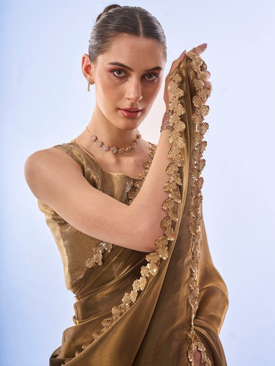 Sequinned Organza Saree