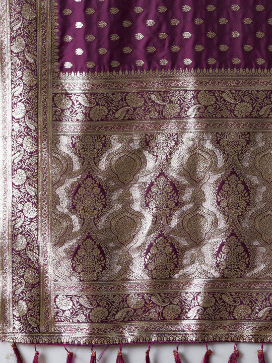 Ethnic Motifs Woven Design Zari Kanjeevaram Saree