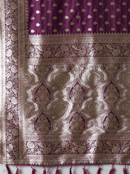 Ethnic Motifs Woven Design Zari Kanjeevaram Saree